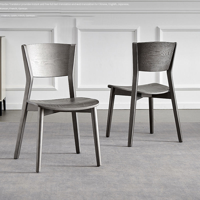 Armless Kitchen Dining Chairs Solid Wood Open Back Dining Chairs