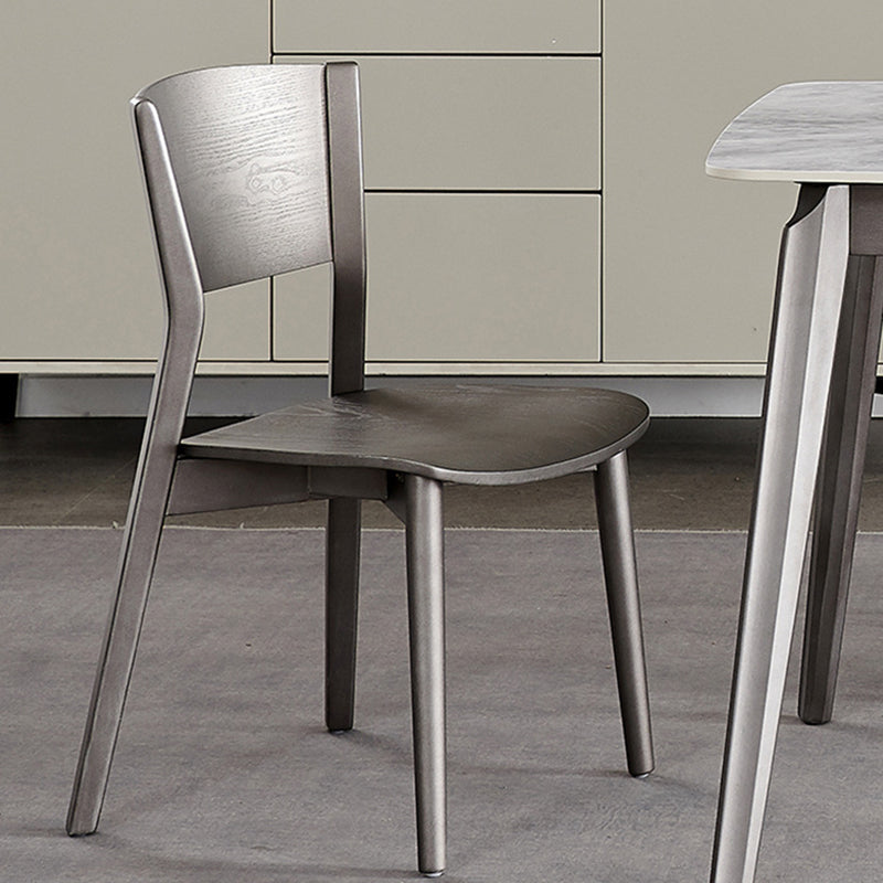 Armless Kitchen Dining Chairs Solid Wood Open Back Dining Chairs