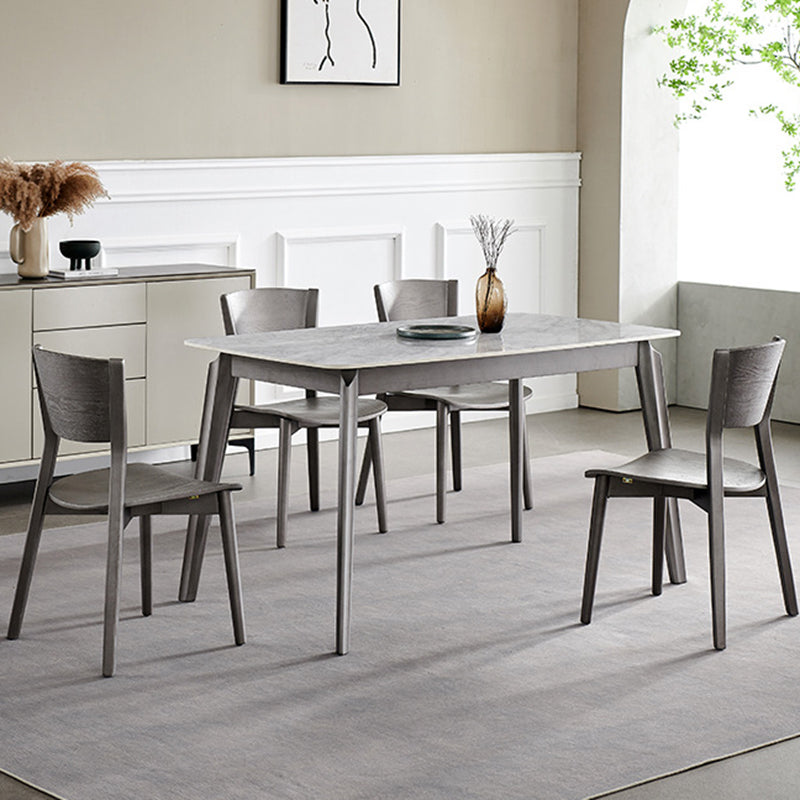 Armless Kitchen Dining Chairs Solid Wood Open Back Dining Chairs