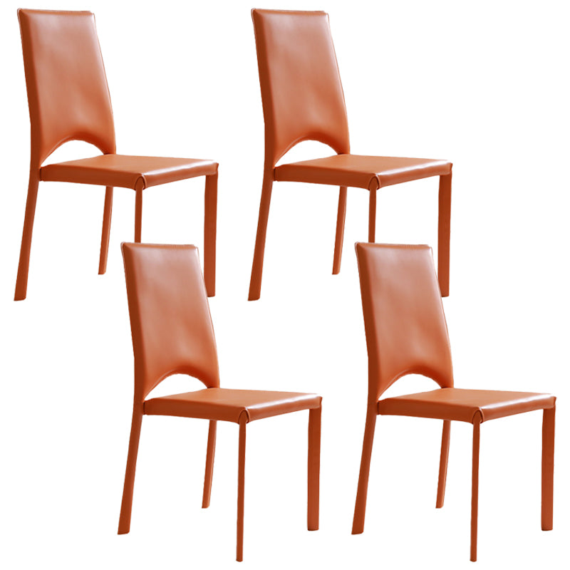 Modern Simple Side Chair Faux Leather Side Dining Chair for Home Use