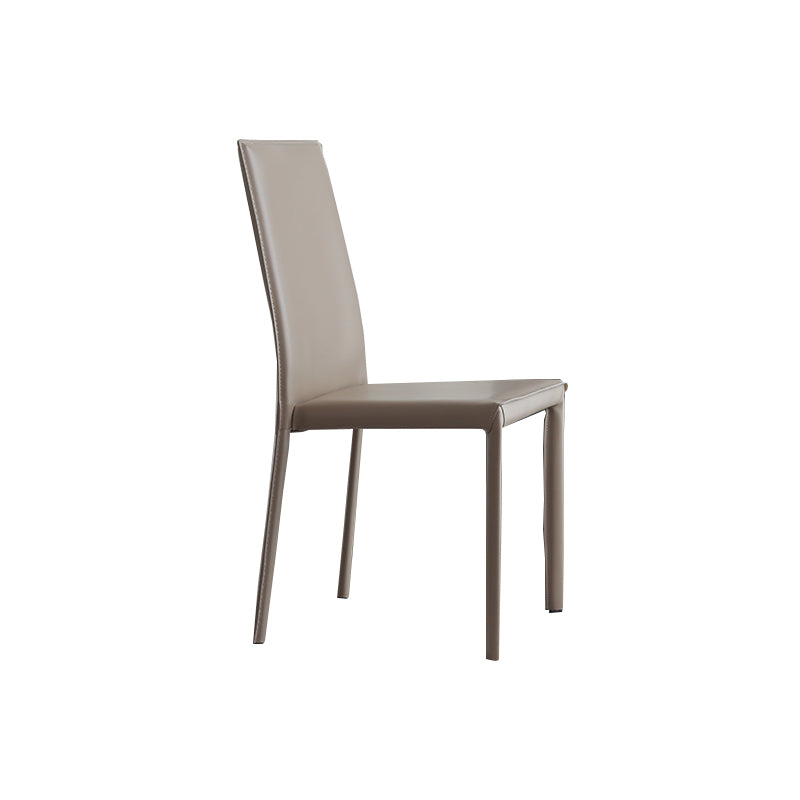 Modern Simple Side Chair Faux Leather Side Dining Chair for Home Use
