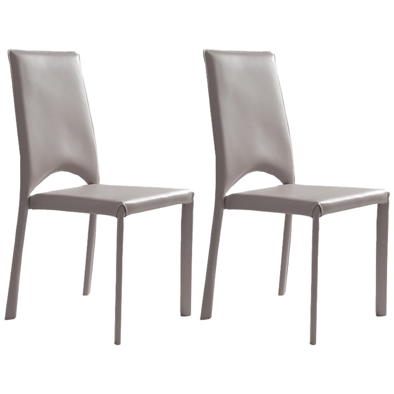 Modern Simple Side Chair Faux Leather Side Dining Chair for Home Use