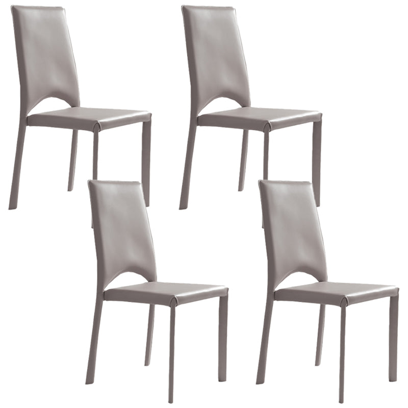 Modern Simple Side Chair Faux Leather Side Dining Chair for Home Use