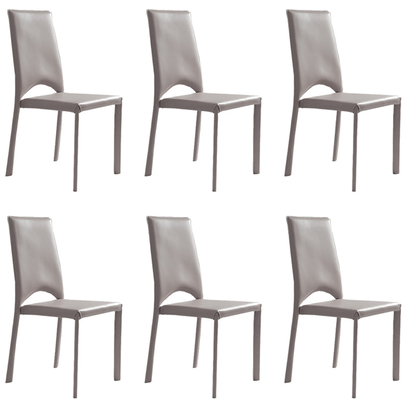 Modern Simple Side Chair Faux Leather Side Dining Chair for Home Use