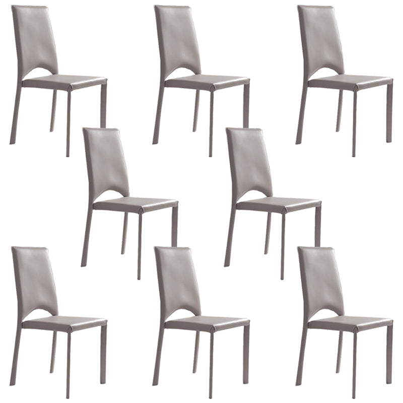 Modern Simple Side Chair Faux Leather Side Dining Chair for Home Use