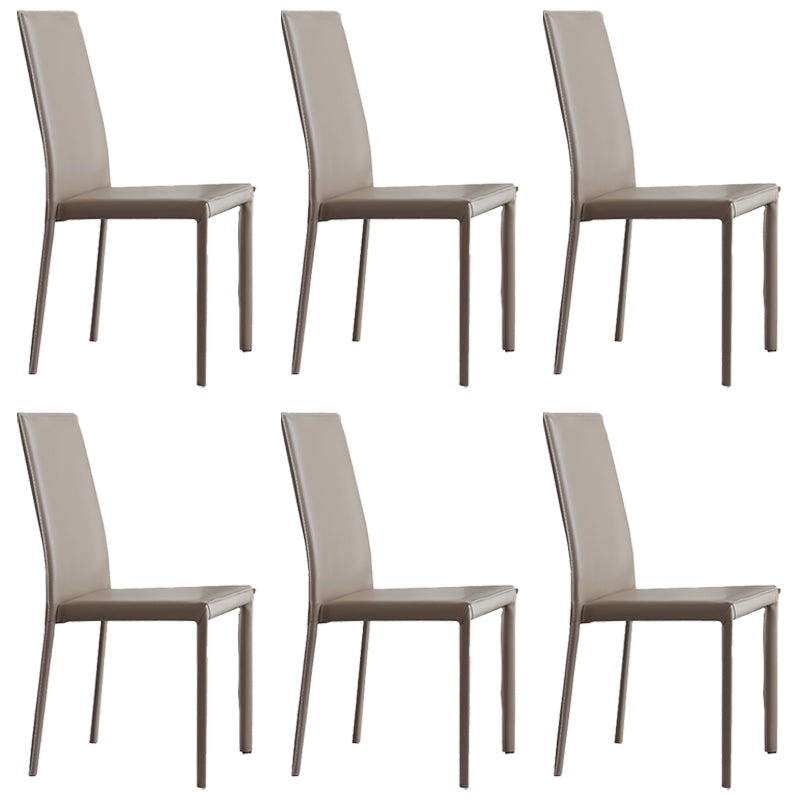 Modern Simple Side Chair Faux Leather Side Dining Chair for Home Use
