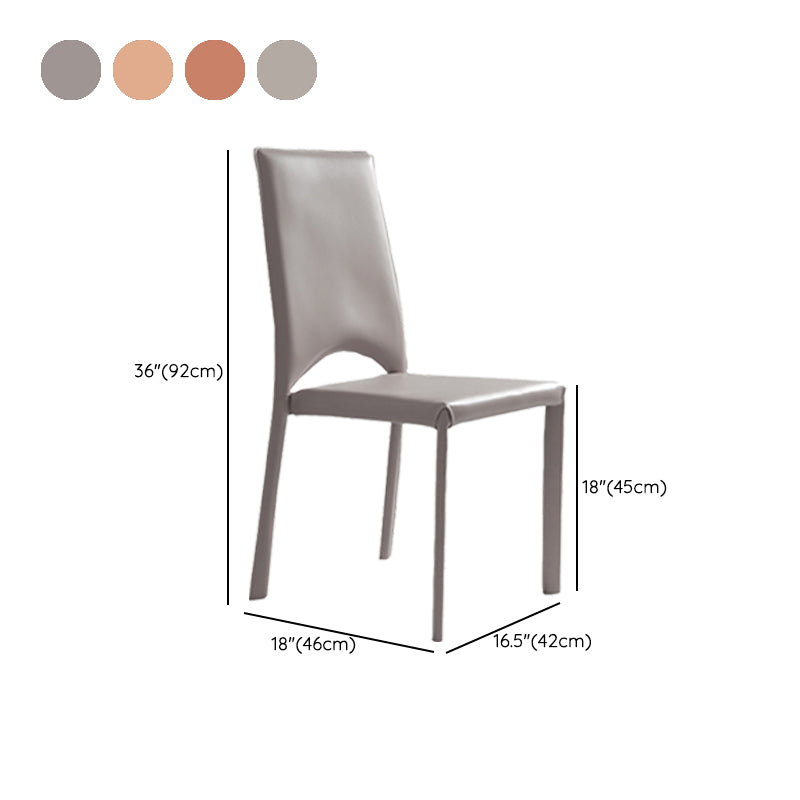 Modern Simple Side Chair Faux Leather Side Dining Chair for Home Use