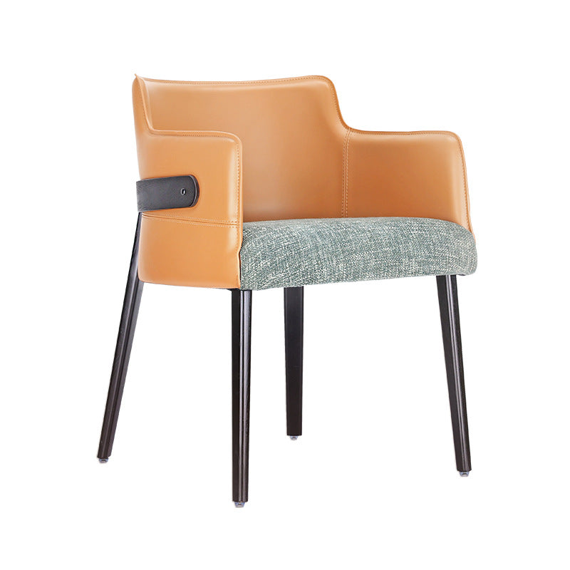 Modern Simple Arm Chair Wooden Base Dining Arm Chair for Living Room