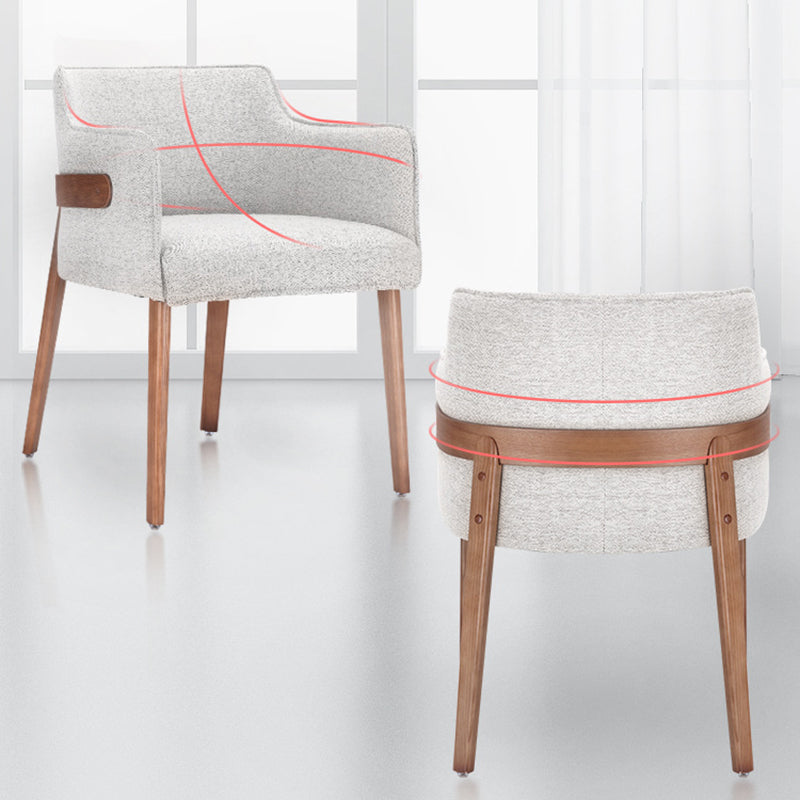 Modern Simple Arm Chair Wooden Base Dining Arm Chair for Living Room