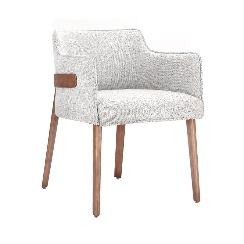 Modern Simple Arm Chair Wooden Base Dining Arm Chair for Living Room