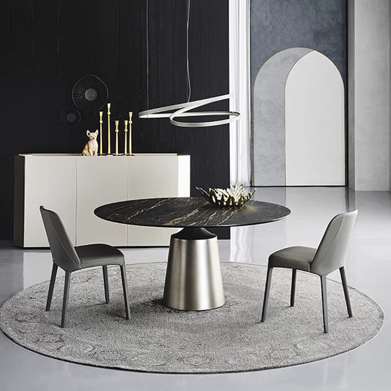 Faux Leather Kitchen Dining Chairs Parsons Chairs with Metal Base