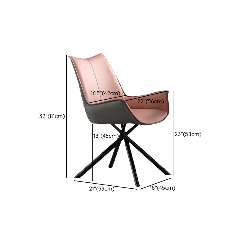 Industrial Style Arm Chair Upholstered Dining Arm Chair for Living Room