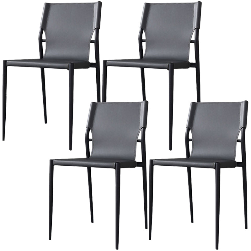 Modern Simple Side Chair Colorful Faux Leather Side Dining Chair for Living Room