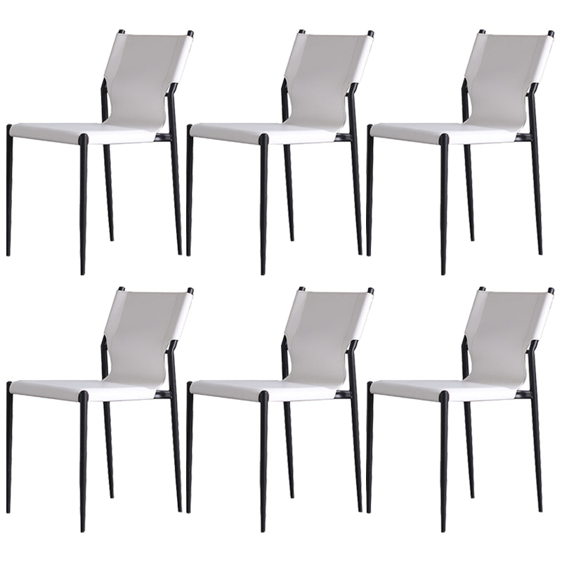 Modern Simple Side Chair Colorful Faux Leather Side Dining Chair for Living Room