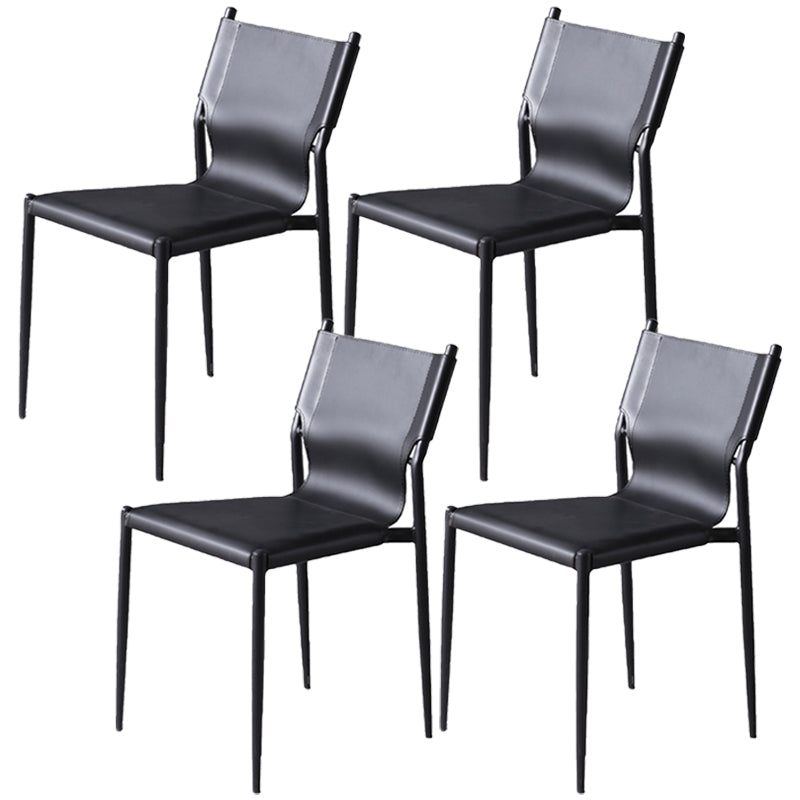 Modern Simple Side Chair Colorful Faux Leather Side Dining Chair for Living Room