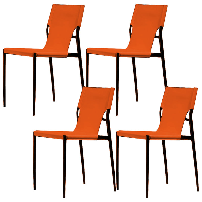 Modern Simple Side Chair Colorful Faux Leather Side Dining Chair for Living Room
