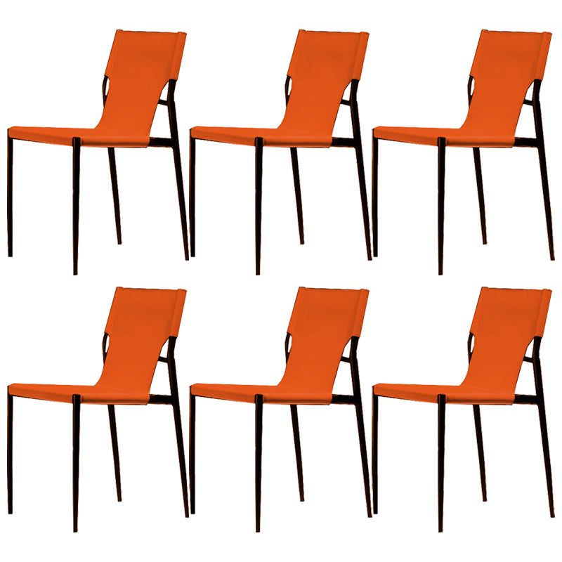Modern Simple Side Chair Colorful Faux Leather Side Dining Chair for Living Room