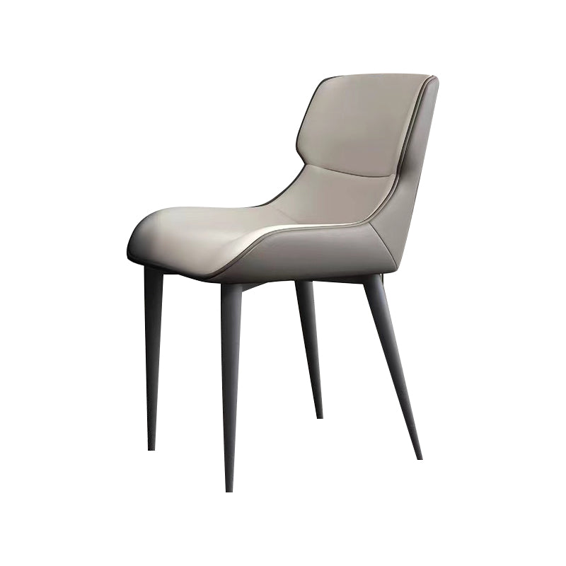 Modern Simple Side Chair Leather Side Dining Chair for Living Room