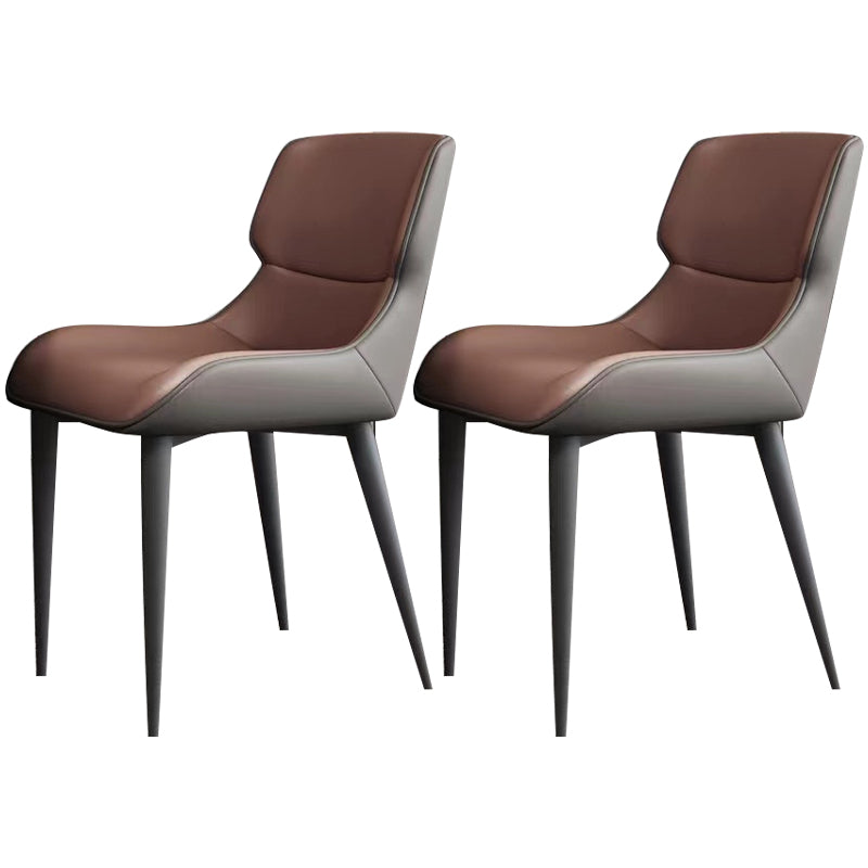Modern Simple Side Chair Leather Side Dining Chair for Living Room