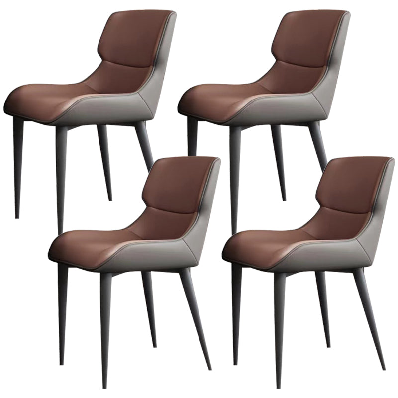 Modern Simple Side Chair Leather Side Dining Chair for Living Room