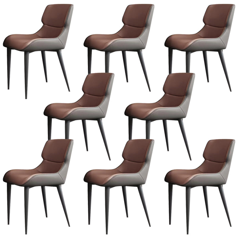 Modern Simple Side Chair Leather Side Dining Chair for Living Room