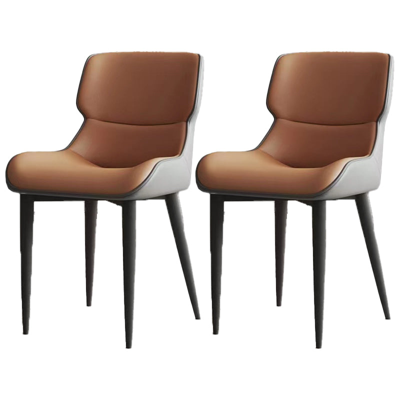Modern Simple Side Chair Leather Side Dining Chair for Living Room