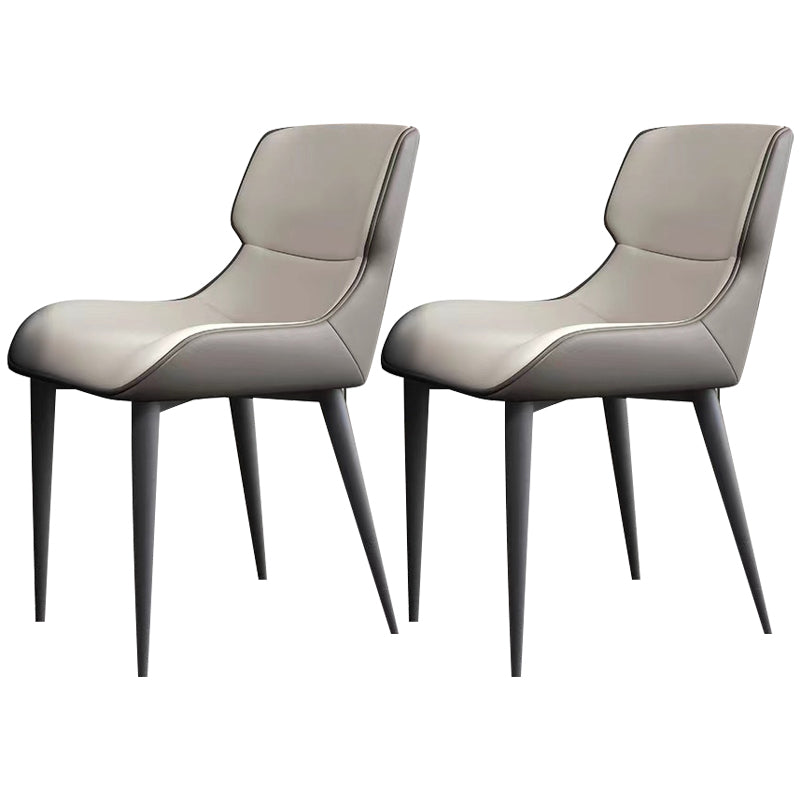 Modern Simple Side Chair Leather Side Dining Chair for Living Room