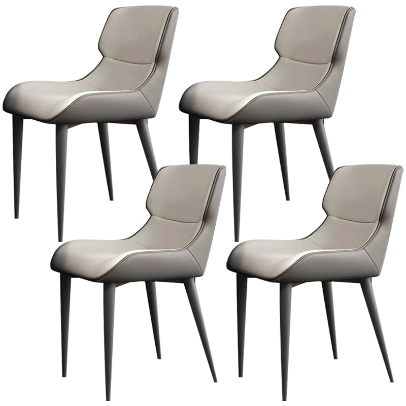 Modern Simple Side Chair Leather Side Dining Chair for Living Room