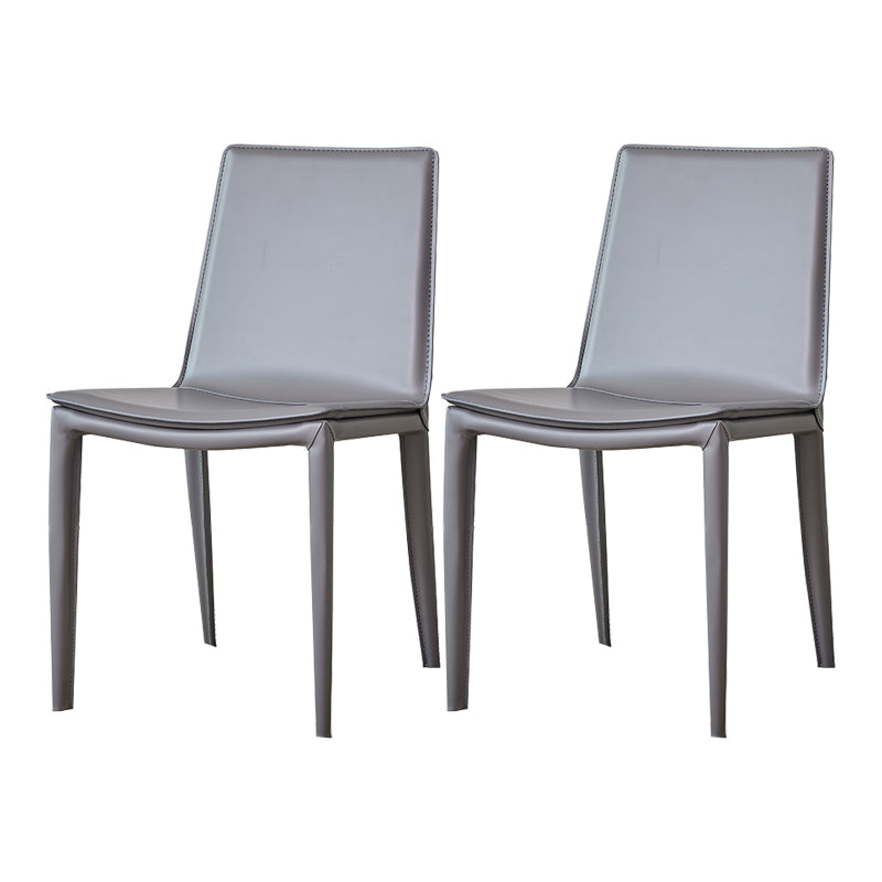 Modern Simple Side Chair Faux Leather Colorful Armless Dining Chair for Home Use