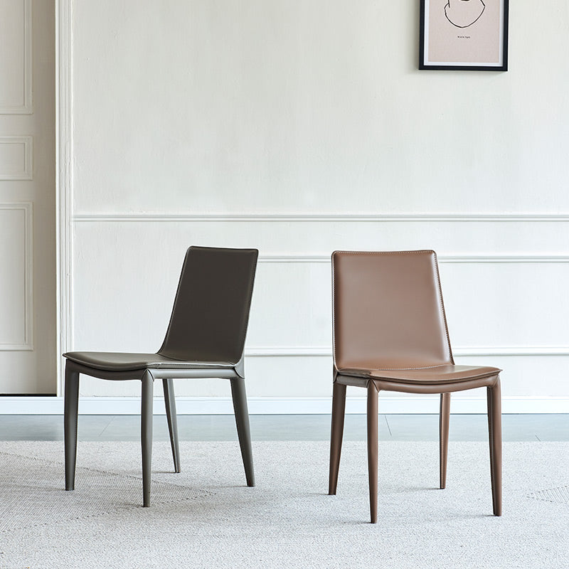 Modern Simple Side Chair Faux Leather Colorful Armless Dining Chair for Home Use