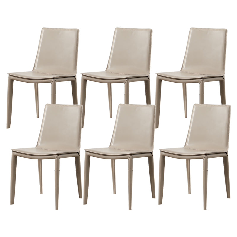 Modern Simple Side Chair Faux Leather Colorful Armless Dining Chair for Home Use