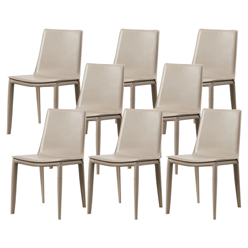 Modern Simple Side Chair Faux Leather Colorful Armless Dining Chair for Home Use
