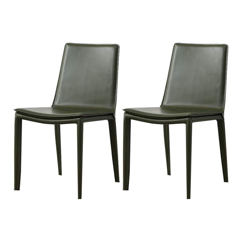 Modern Simple Side Chair Faux Leather Colorful Armless Dining Chair for Home Use