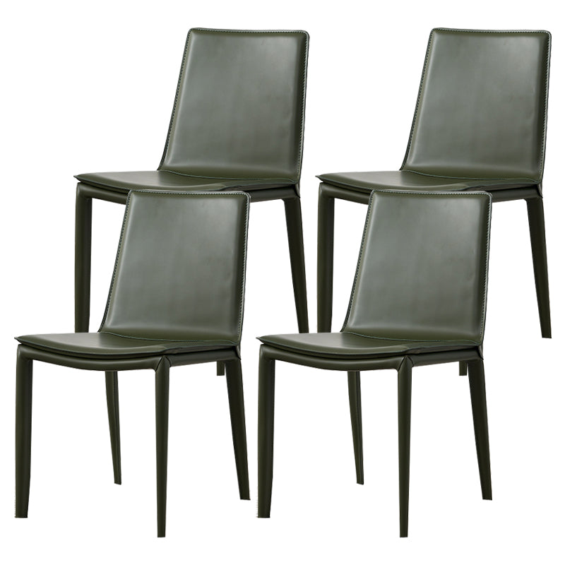 Modern Simple Side Chair Faux Leather Colorful Armless Dining Chair for Home Use