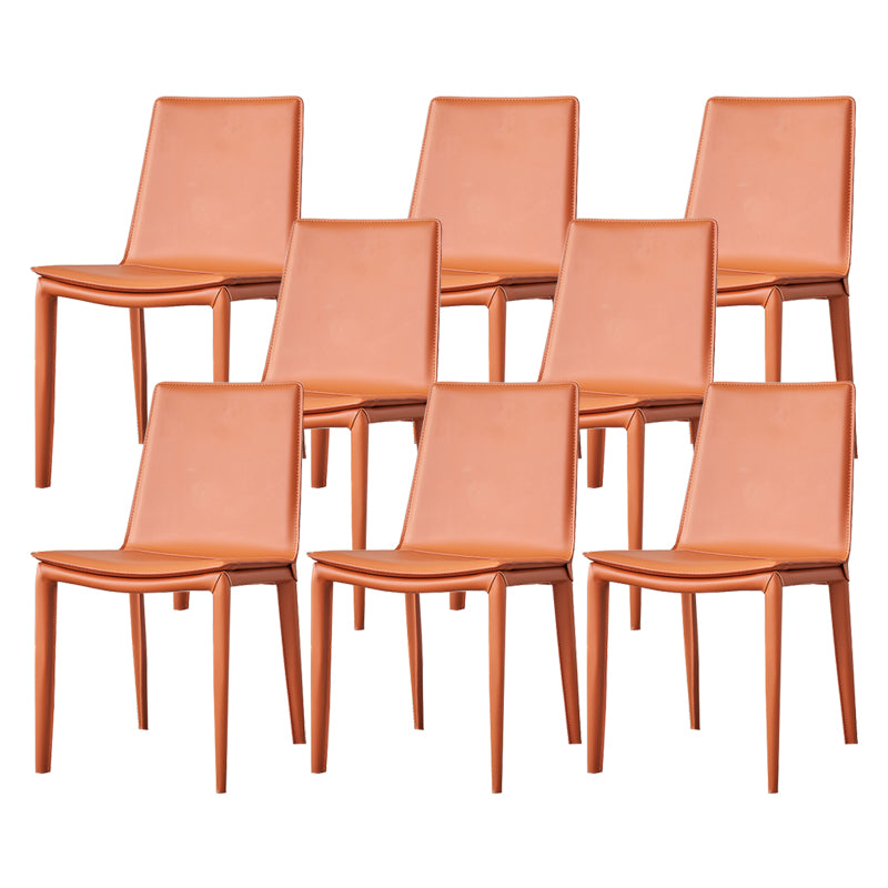 Modern Simple Side Chair Faux Leather Colorful Armless Dining Chair for Home Use