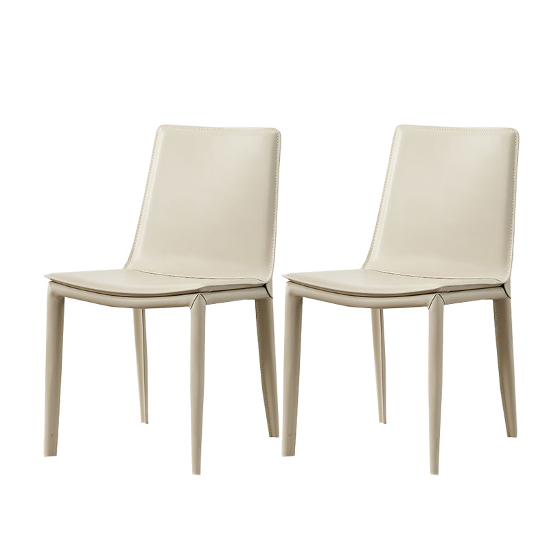 Modern Simple Side Chair Faux Leather Colorful Armless Dining Chair for Home Use