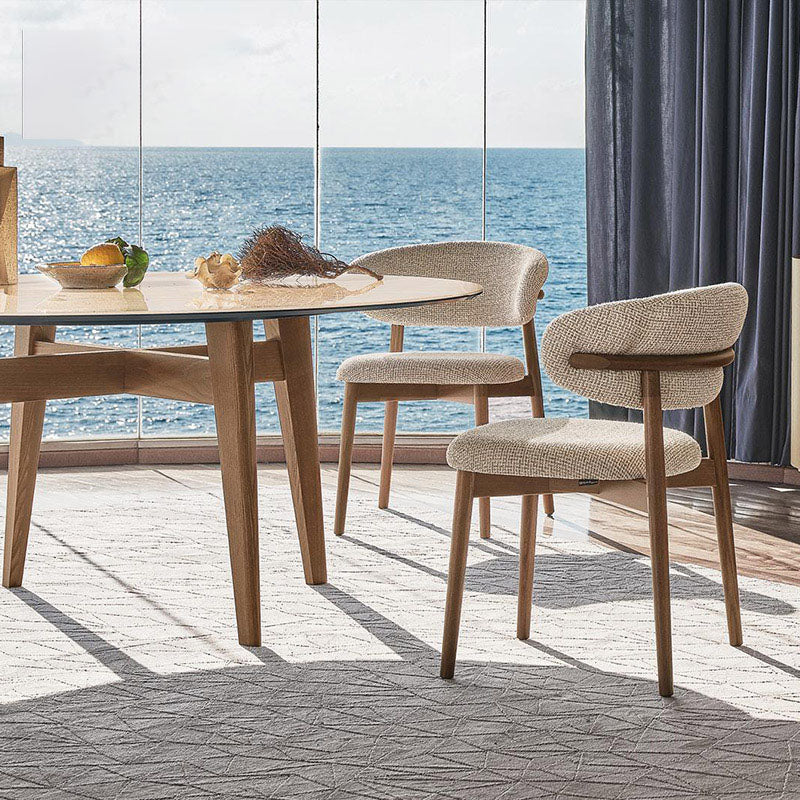 Modern Simple Side Chair Wooden Frame Side Dining Chair for Living Room