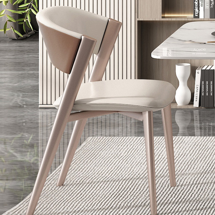 Modern Simple Side Chair Faux Leather Side Dining Chair for Bedroom