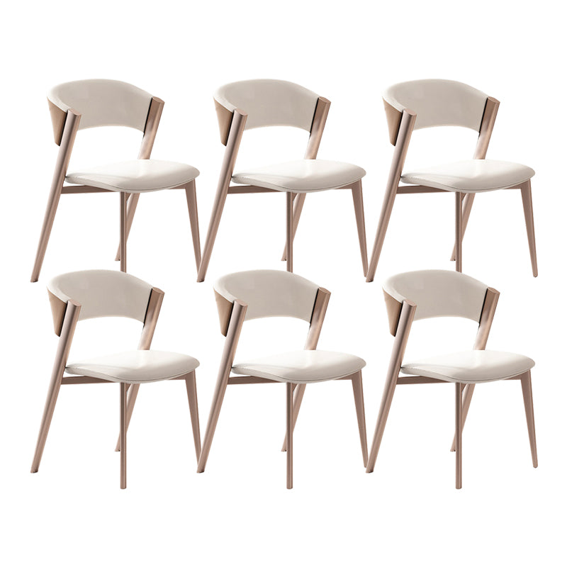 Modern Simple Side Chair Faux Leather Side Dining Chair for Bedroom