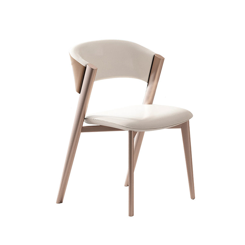 Modern Simple Side Chair Faux Leather Side Dining Chair for Bedroom