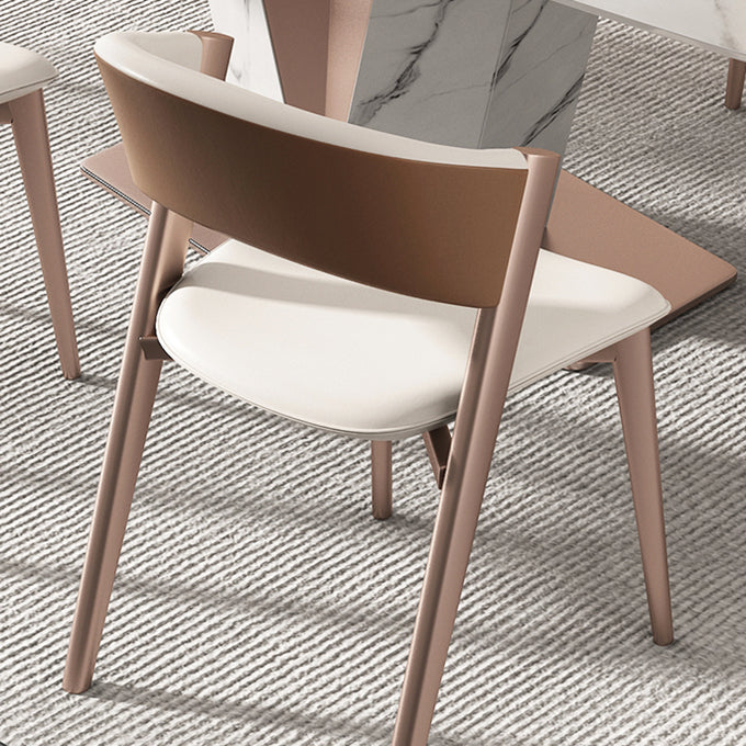 Modern Simple Side Chair Faux Leather Side Dining Chair for Bedroom