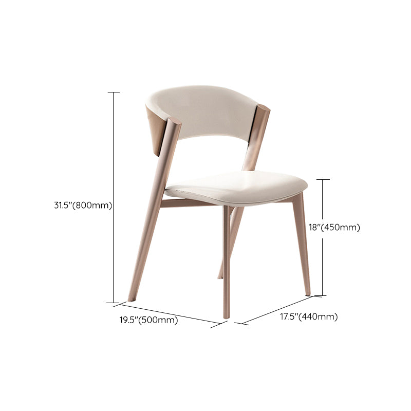 Modern Simple Side Chair Faux Leather Side Dining Chair for Bedroom