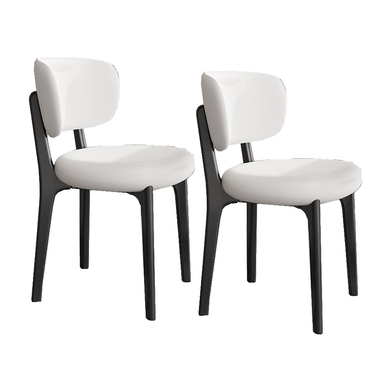 Modern Simple Side Chair Upholstered Kitchen Dining Chairs with Wooden Base
