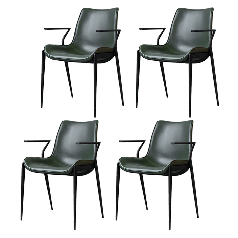 Industrial Style Arm Chair Faux Leather Dining Arm Chair for Living Room