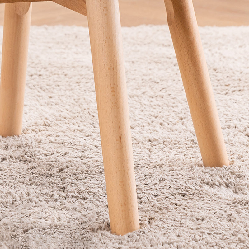 Modern Style Arm Chair Upholstered Dining Chair with Wooden Legs