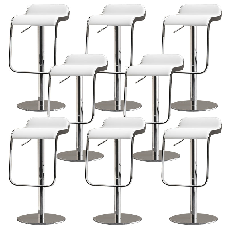 Modern Faux Leather Barstool Adjustable Height Swivel Barstool
