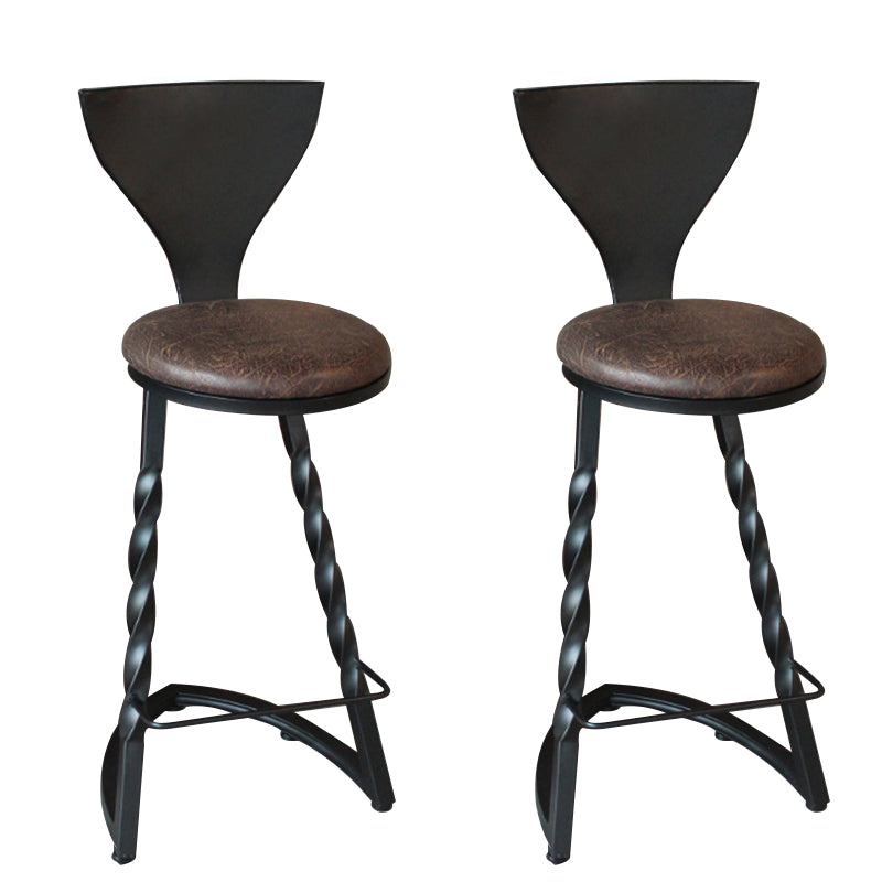 Industrial Metal Dining Stools Armless Bar Stools with Footrest