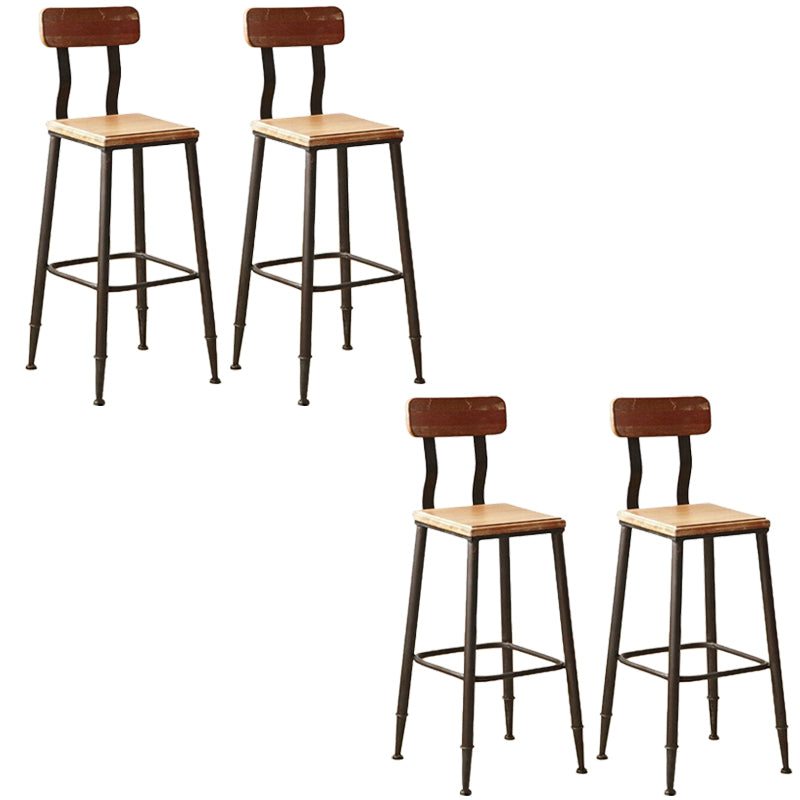 Industrial Metal Dining Stools Armless Bar Stools with Footrest
