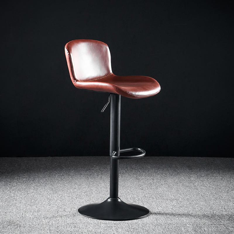 Faux Leather Barstools Adjustable Height Swivel Barstool with Footrest