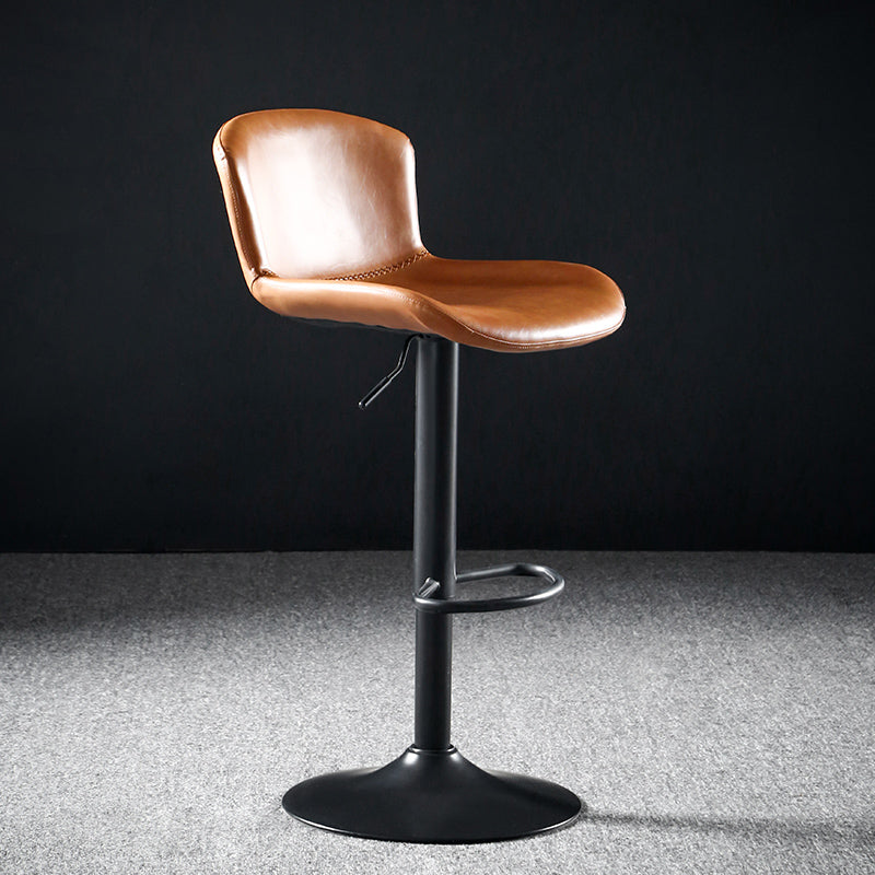 Faux Leather Barstools Adjustable Height Swivel Barstool with Footrest